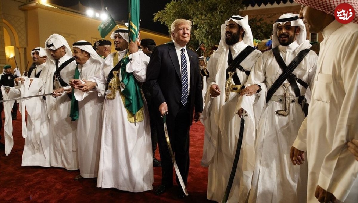 (تصاویر) رقص شمشیر ترامپ با ملک سلمان