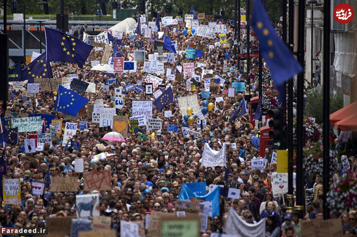 تصاویر/ اعتراض به "خروج" بریتانیا