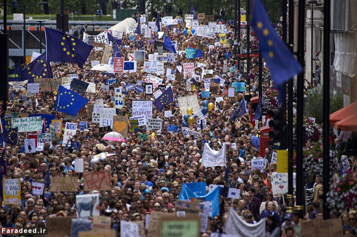 تصاویر/ اعتراض به "خروج" بریتانیا
