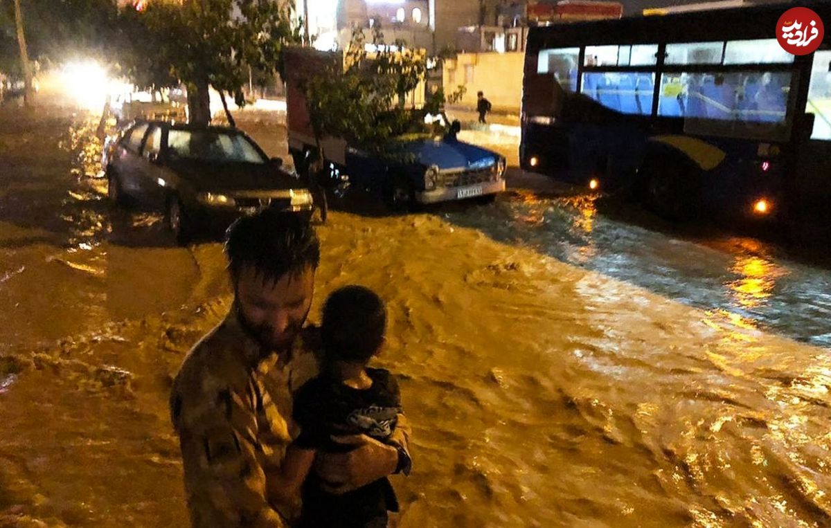 شیراز غرق در آب