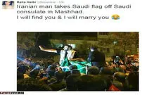 جنجال بازیگر زن لبنانی و مرد معترض مشهدی!