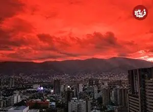 عکس| آسمان خونین پس از زلزله؛ چرا آسمان «کاراکاس» قرمز شد؟