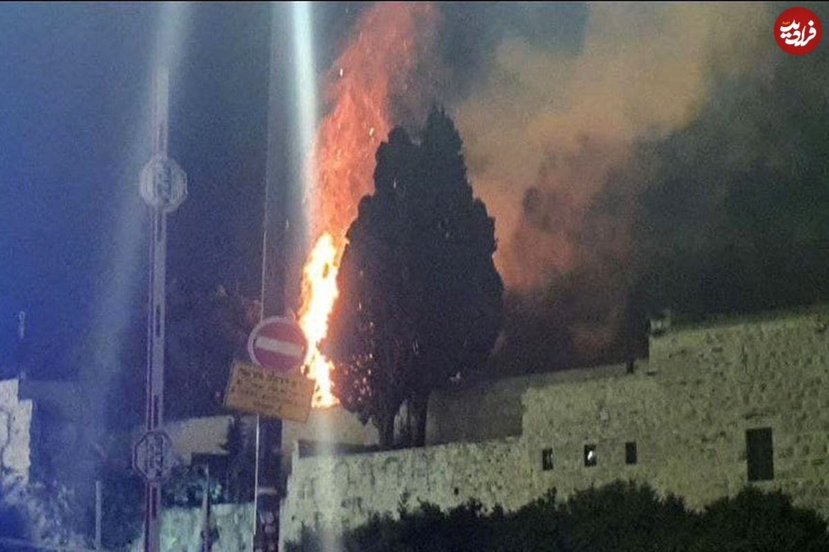 وقوع آتش‌سوزی مهیب در صحن مسجد الاقصی