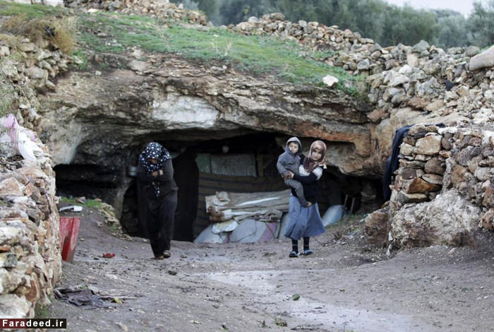 (تصاویر) غارنشینی مردم سوریه از بیم حملات