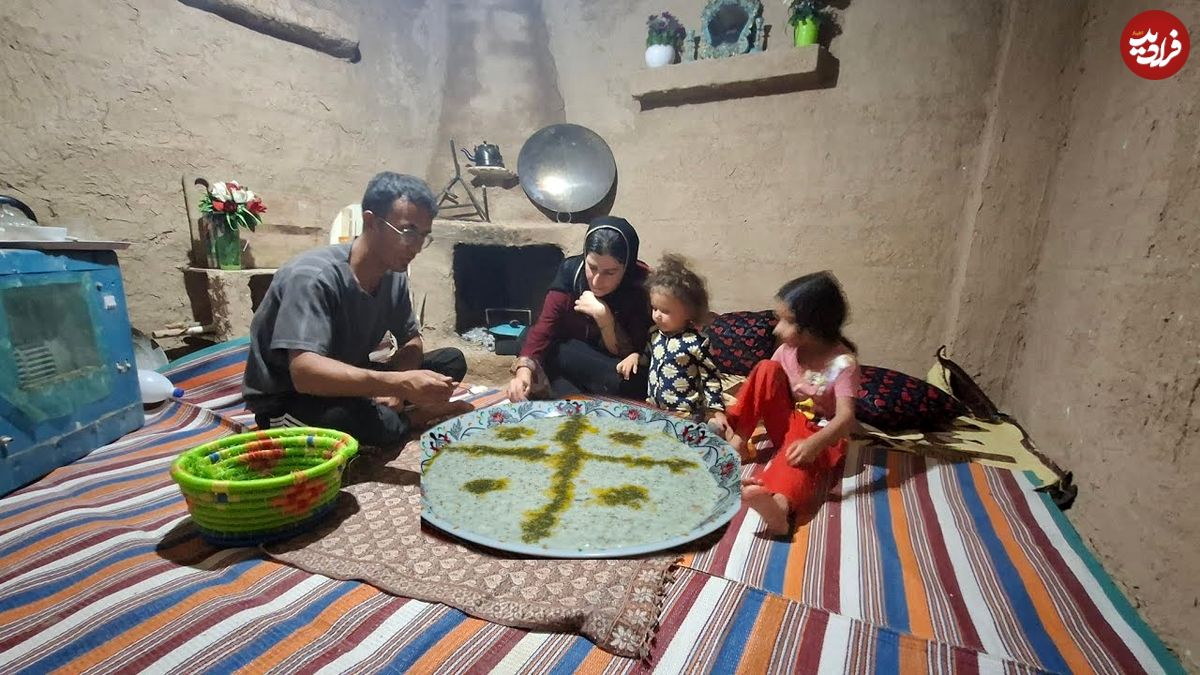 ببییند؛ غذای روستایی در ایران؛ تهیه آش دوغ سنتی روی هیزم توسط زوج روستایی