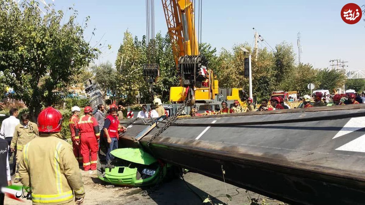 جزئیات سقوط جرثقیل در اتوبان بسیج