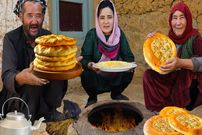 ببینید؛ غذای روستایی در افغانستان؛ پخت نان سنتی فطیر در تنور