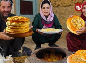ببینید؛ غذای روستایی در افغانستان؛ پخت نان سنتی فطیر در تنور