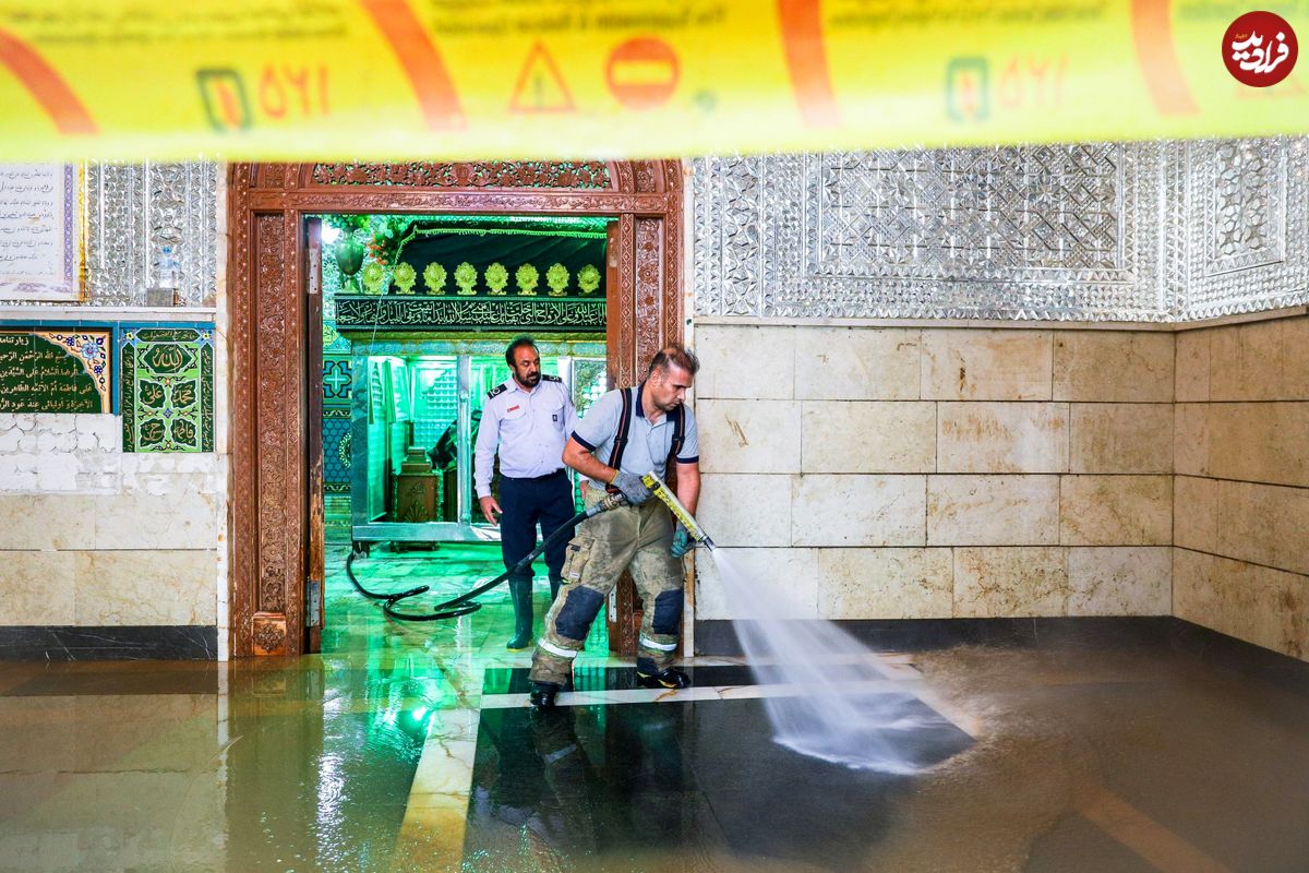 پاکسازی آثار سیل در امامزاده داود (ع)