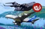 عکس| نبرد غول‌ها در آسمان؛ بوئینگ C-17 در برابر ایرباس A380، کدام یک بزرگتر است؟