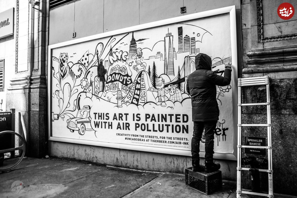 ویدیو/ نقاشی به وسیله آلودگی هوا