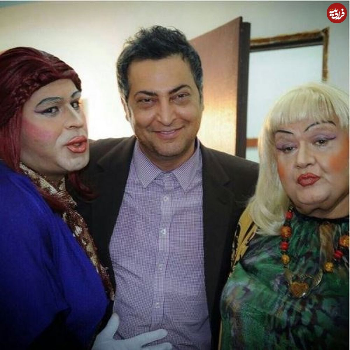 (تصویر) اکبر عبدی و امیر نوری با آرایش زنانه