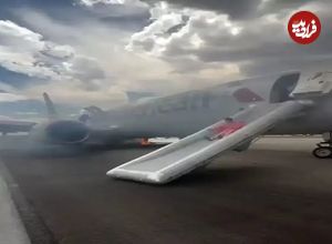 ببینید؛ آتش‌سوزی در هواپیمای بوئینگ ٧٣٧ مکس آمریکا در فرودگاه دنور