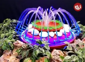 ببینید| مراحل ساخت یک آبنمای زیبا با ظروف پلاستیکی و لامپ ال ای دی