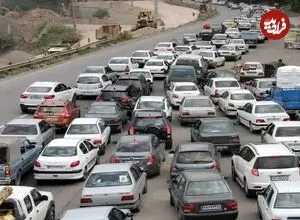 عکس| سفر زمان؛ اتومبیل و الاغ‌ها در جاده برفی تهران_قزوین
