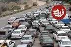 عکس| سفر زمان؛ اتومبیل و الاغ‌ها در جاده برفی تهران_قزوین