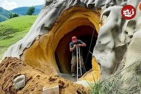 ببینید| مراحل تماشایی ساخت یک پناهگاه مخفی در دل کوه های آمریکا