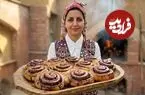 ببینید| غذای روستایی در ایران؛ پخت نان رول دارچینی و شکلاتی توسط بانوی روستایی