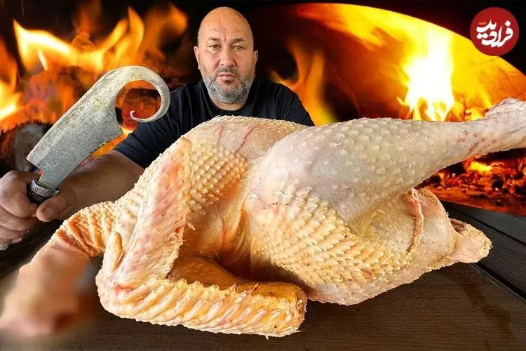 ببینید| غذای روستایی در روسیه؛ پخت یک غذای خاص با بوقلمون و برنج