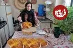 ببینید| غذای روستایی در ایران؛ پخت نان محلی به روش سنتی در هوای برفی روستا