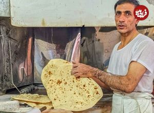 ببینید| سرعت و مهارت نانوای اصفهانی در پخت نان تافتون