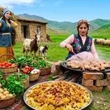 ببینید| غذای روستایی در ایران؛ پخت یک غذای سنتی با مرغ