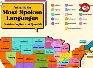 پراستفاده‌ترین زبان‌ها در ایالات متحده پس از انگلیسی و اسپانیولی + اینفوگرافی