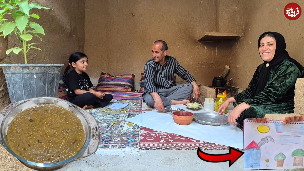 ببینید؛ غذای روستایی در ایران؛ پخت عدسی به روشی سنتی