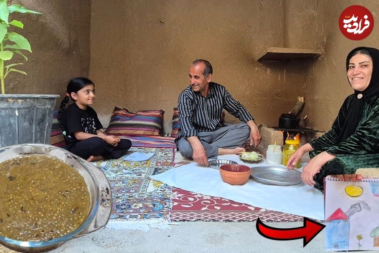 ببینید؛ غذای روستایی در ایران؛ پخت عدسی به روشی سنتی