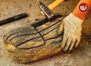 ببینید| نحوه درست کردن یک روشویی با تخته سنگ به روش استاد آلمانی