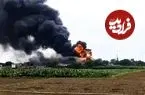 ببینید| انفجار مهیب تانکر گاز پس از برخورد با عوارضی