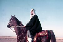 عکس؛ سفر در زمان؛ «دومین پادشاه عربستان و مهمان هایش در حال خوردن سه گوسفند کامل»؛ سال 1332