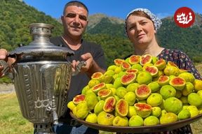 ببینید؛ غذای روستایی در آذربایجان؛ تهیه مربا و کیک پای انجیر