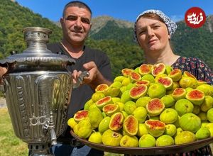 ببینید؛ غذای روستایی در آذربایجان؛ تهیه مربا و کیک پای انجیر