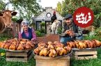 ببینید؛ غذای روستایی در آذربایجان؛ کباب مرغ طعم دار شده به روش سنتی