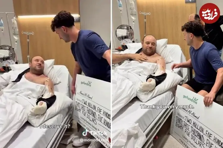 ببینید؛ اهدای چک ۲.۵ میلیون دلاری به قهرمان حادثه تیراندازی سیدنی و پرسش غیرمنتظره او