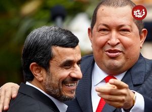 عکس؛ سفر در زمان؛ «هوگو چاوز، رئیس جمهور ونزوئلا و احمدی نژاد» در بیت رهبری؛ سال 85