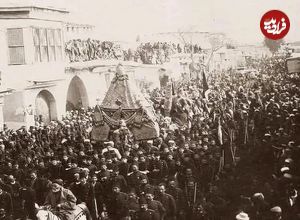 عکس؛ سفر به تاریخ؛ لحظۀ رسیدن «محمل شامی» به سرزمین «عرفات» همراه با طبل و شیپور؛ 120 سال قبل