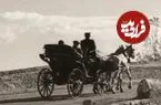عکس| سفر زمان؛ منظرۀ استثنایی عبور کالسکه از روی پل در نزدیکی همدان؛ 76 سال قبل