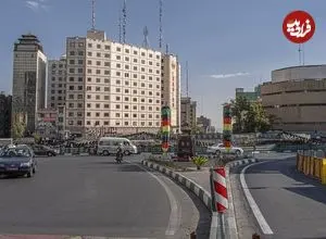 عکس| سفر به تهران قدیم؛ چشم اندازی از میدان «ولیعصر» تهران؛ دهه 50