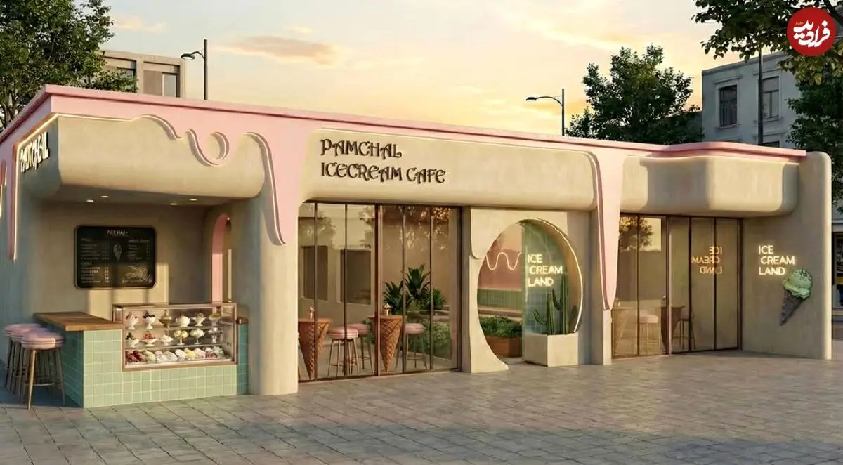 عکس؛ ساختمان یک بستنی‌فروشی که خودش هم کاملا شبیه بستنی است