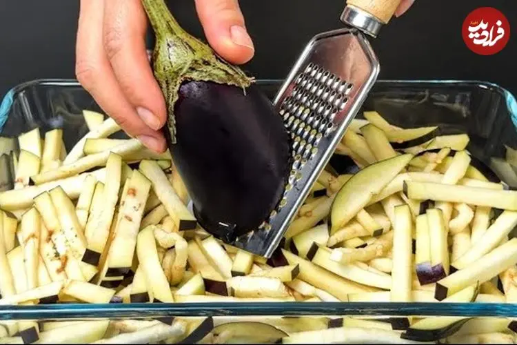 ببینید| طرز تهیه یک غذای ساده و جدید با 3 تخم مرغ و  یک بادمجان