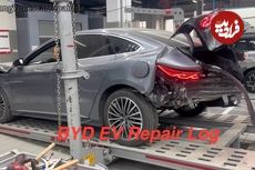 ببینید؛ مراحل دیدنی تعمیر و بازسازی یک خودروی BYD Han تصادفی