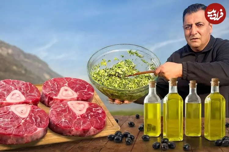 ببینید| غذای روستایی در آذربایجان؛ تهیه روغن زیتون به روش سنتی و پخت استیک