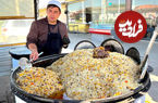 (ویدئو) غذای خیابانی در ازبکستان؛ پخت پلو ازبکی با گوشت در تاشکند