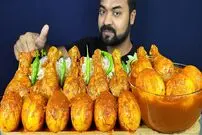 ببینید| غذا خوردن با صدا؛ خوردن 6 ران مرغ تند و 8 تخم مرغ آب پز به روش جوان بنگلادشی