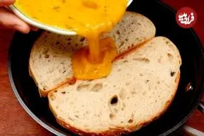 ببینید| طرز تهیه ساندویچ تخم مرغ برای شام به روش چینی ها