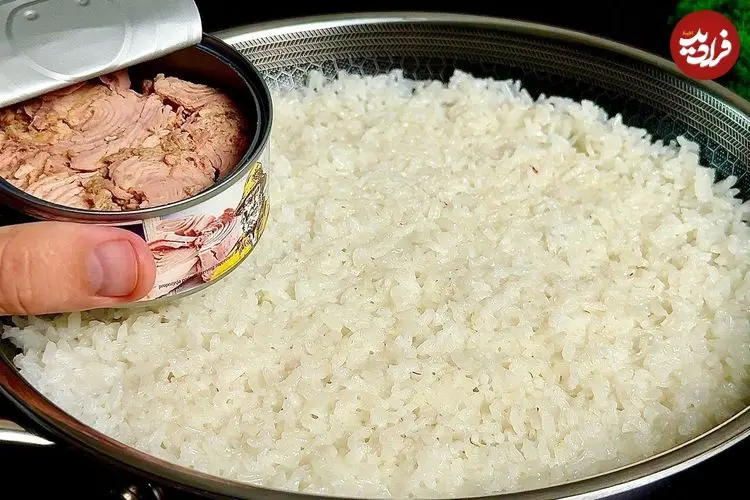 ببینید| طرز تهیه یک غذای ساده و جدید با برنج و تن ماهی
