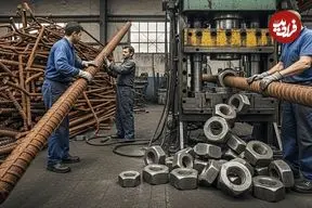 ببینید| مراحل تولید مهره از طریق بازیافت میلگردهای زنگ زده در پاکستان