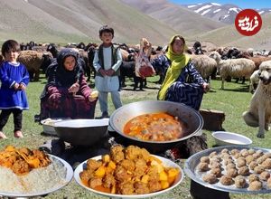 ببینید؛ غذای عشایری در افغانستان؛ پخت کوفته در کنار رودخانه